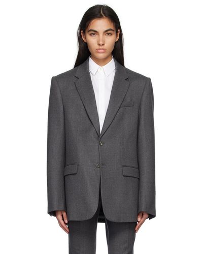 Wardrobe NYC Veston gris à simple boutonnage - Noir