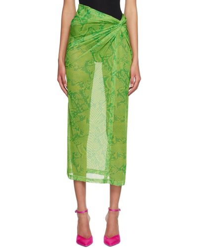 Atlein Printed Midi Skirt - Green