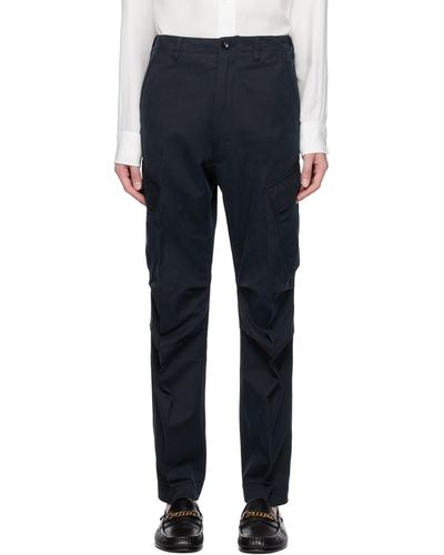 Tom Ford Navy Cuffed Cargo Trousers - Blue