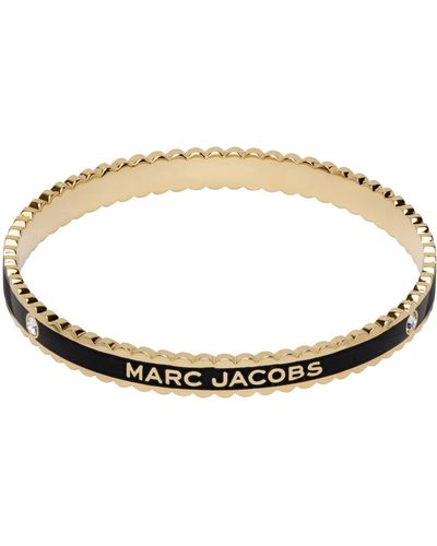 Marc Jacobs Bracelet manchette 'the medallion scalloped' noir et doré