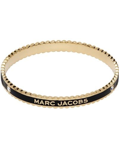 Marc Jacobs Black & Gold 'the Medallion Scalloped' Cuff Bracelet