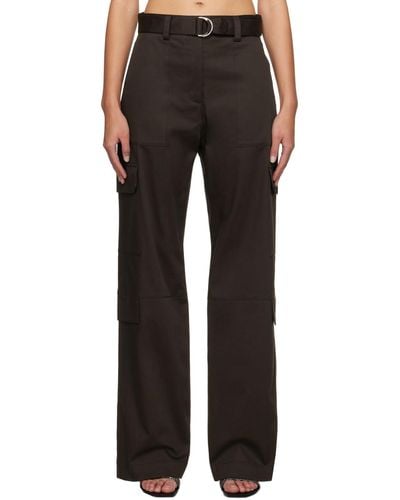MSGM Brown Tailored Trousers - Black