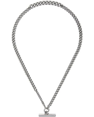 Paul Smith Silver T-bar Necklace - Black