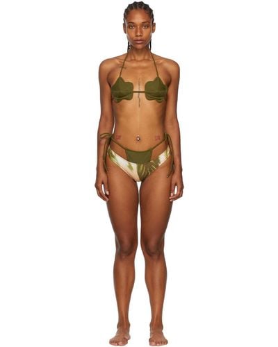 Collina Strada Ssense Exclusive Khaki Recycled Nylon Bikini - Green
