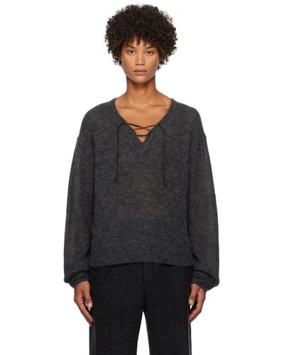 16Arlington Ssense Exclusive Gray Numa Sweater - Black
