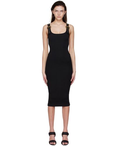 Versace Polyester Midi Dress - Black