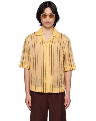 Jacquemus Yellow Le Raphia 'la Chemise Palha' Shirt - Multicolour