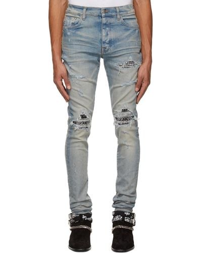 Amiri Blue & Taupe Mx1 Bandana Jeans