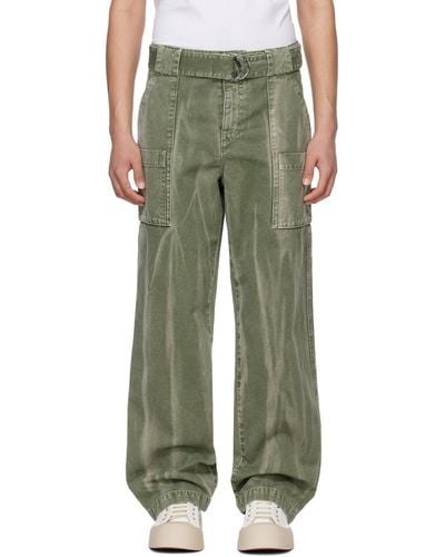 JW Anderson Green Wide-leg Cargo Trousers