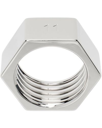 Maison Margiela Silver Nut Wide Ring - Metallic