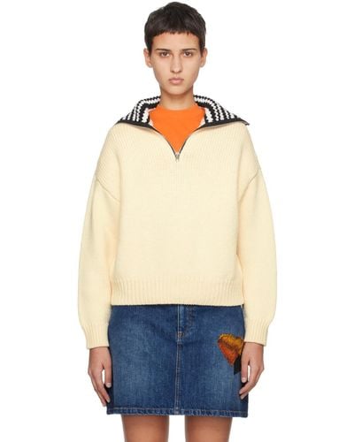 Marni Off- Half-zip Sweater - Blue