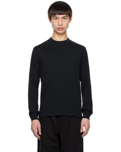 Yohji Yamamoto T-shirt à manches longues noir à image imprimée édition new era