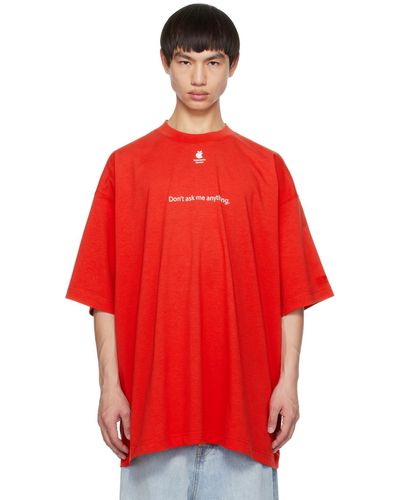 Vetements T-shirt 'don't ask me anything' rouge
