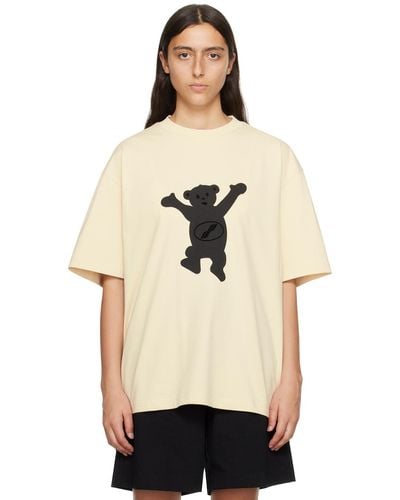 we11done Off-white Printed T-shirt - Natural