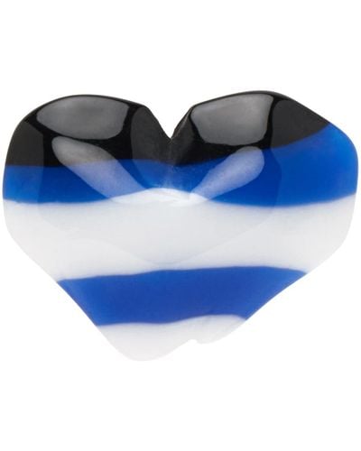Adererror Boucle d'oreille unique en forme de cœur e - Bleu