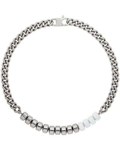1017 ALYX 9SM Silver & White Merge Candy Charm Necklace - Multicolor