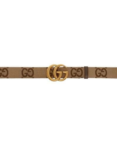 Gucci Beige Wide gg Marmont Belt - Multicolour