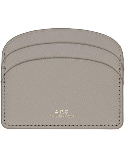 A.P.C. . Taupe Demi-lune Card Holder - Grey