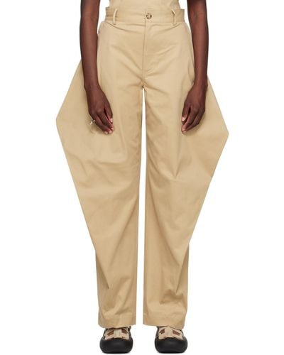 JW Anderson Beige Kite Trousers - Natural
