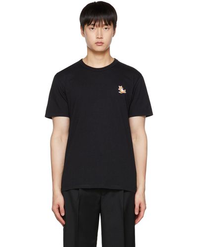 Maison Kitsuné T-shirt noir à logo de renard