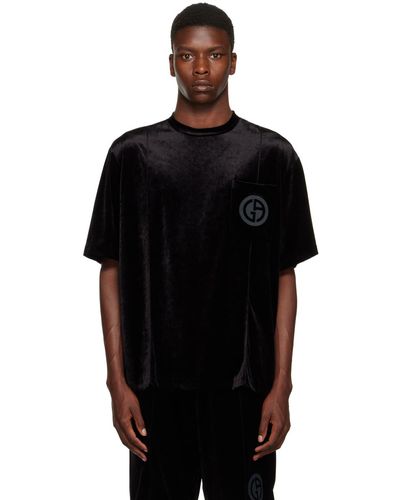 Giorgio Armani 刺繍 Tシャツ - ブラック