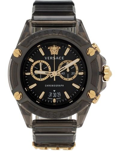 Versace &ゴールド Icon Active 腕時計 - ブラック