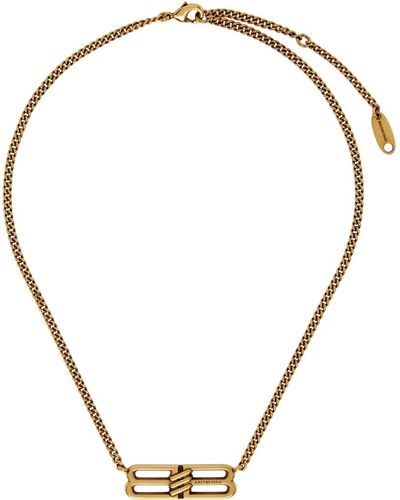 Balenciaga Gold Bb Necklace - Metallic