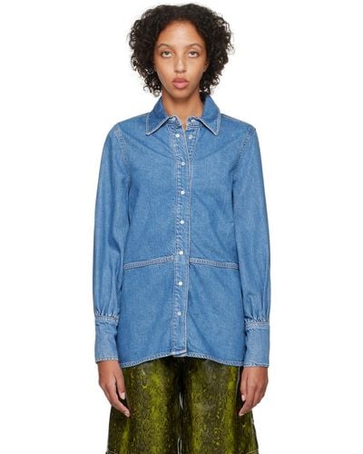 Ganni Blue Future Denim Shirt