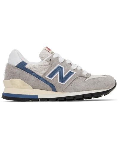 New Balance Grey & Made In Usa 996 Trainers - Black