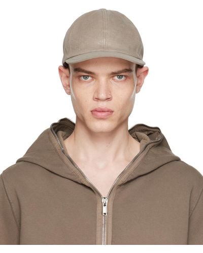 Rick Owens Taupe Overdyed Foil Cap - Brown