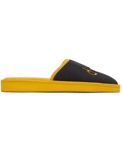 Drew House Ssense Exclusive Black & Yellow Scribble Slippers