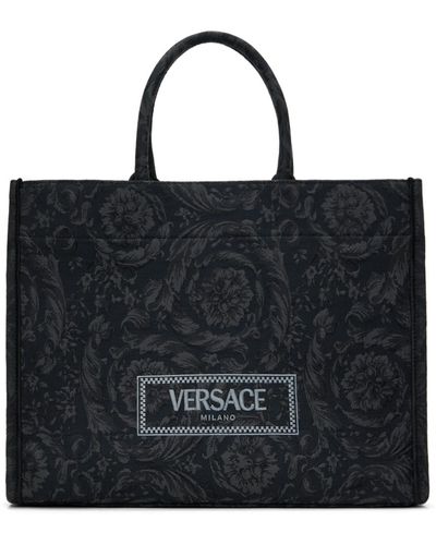 Versace Grand cabas noir à motif baroque athena
