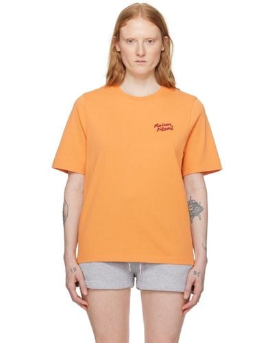 Maison Kitsuné Orange Handwriting T-shirt