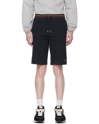 Paul Smith Navy Artist Stripe Shorts - Black