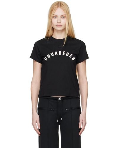 Courreges Ac Straight Tシャツ - ブラック