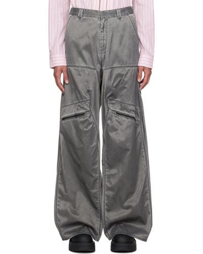 Y. Project Pantalon gris à fronces - Noir