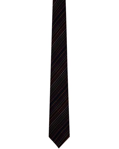 Paul Smith Cravate e à rayures emblématiques - Noir