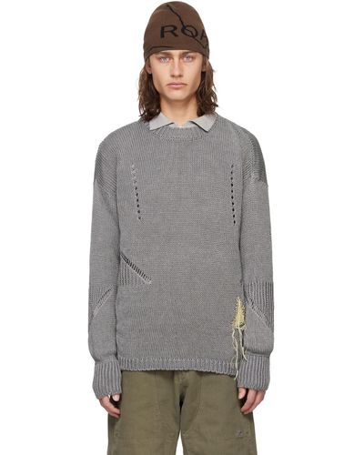 Roa Perforated Sweater - Grey
