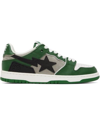 A Bathing Ape Green Sk8 Sta #1 Trainers