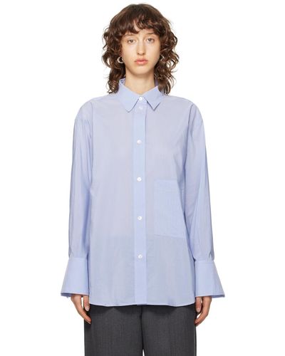 Rohe Chemise bleue à rayures fines