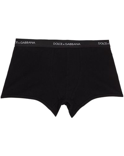 Dolce & Gabbana Boxer noir en tricot côtelé