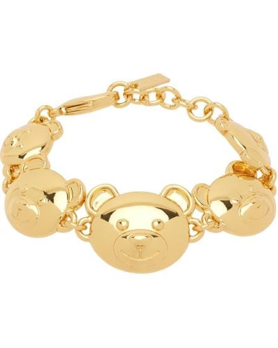 Moschino Gold Teddy Bear Bracelet - Metallic