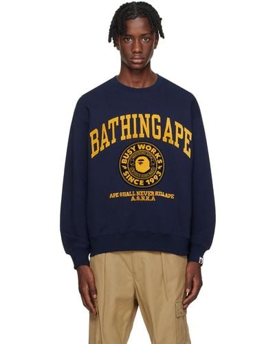 A Bathing Ape College Sweatshirt - Blue