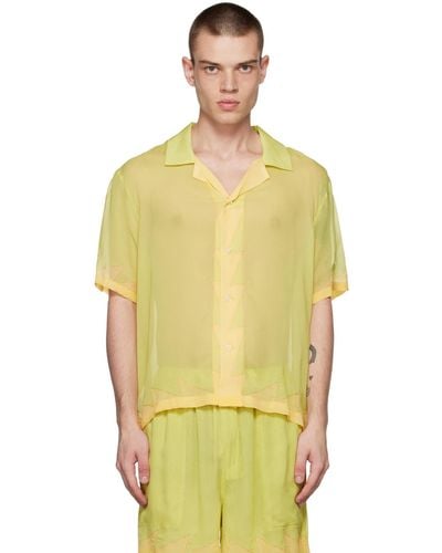 Bode Yellow Deco Zig Zag Shirt