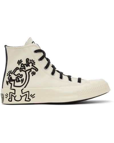 Converse Keith Haring エディション オフホワイト Chuck Taylor 70 ハイカット スニーカー メンズ - ブラック