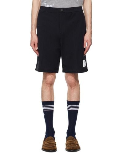 Thom Browne Navy Zip-fly Shorts - Black