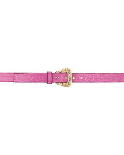 Versace Jeans Couture Pink Croc Pin-buckle Belt - Black