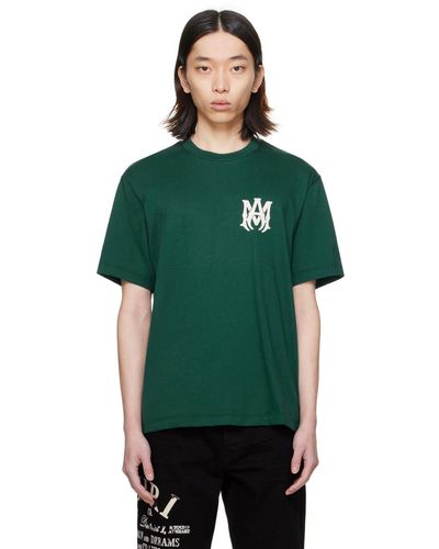 Amiri T-shirt vert à logos