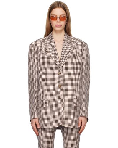 Acne Studios Brown & White Check Blazer - Multicolor