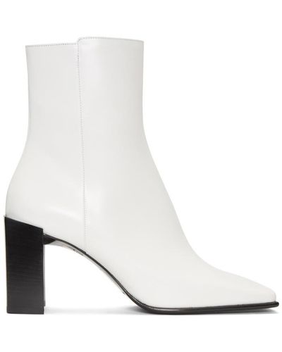 Balenciaga White Square Toe Boots